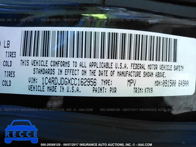 2012 Dodge Durango 1C4RDJDGXCC162956 image 8