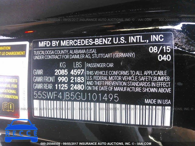 2016 Mercedes-benz C 300 55SWF4JB5GU101495 image 8