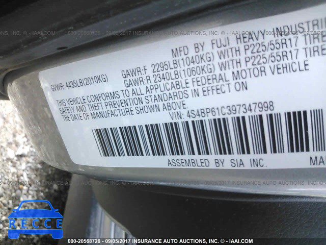 2009 Subaru Outback 4S4BP61C397347998 image 8