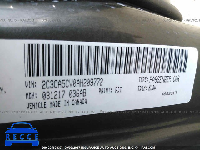 2010 Chrysler 300 2C3CA5CV0AH209772 зображення 8