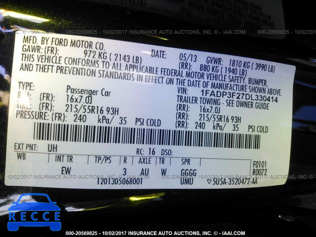 2013 Ford Focus 1FADP3F27DL330414 image 8