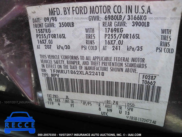 1999 Ford Expedition 1FMRU1862XLA22418 image 8