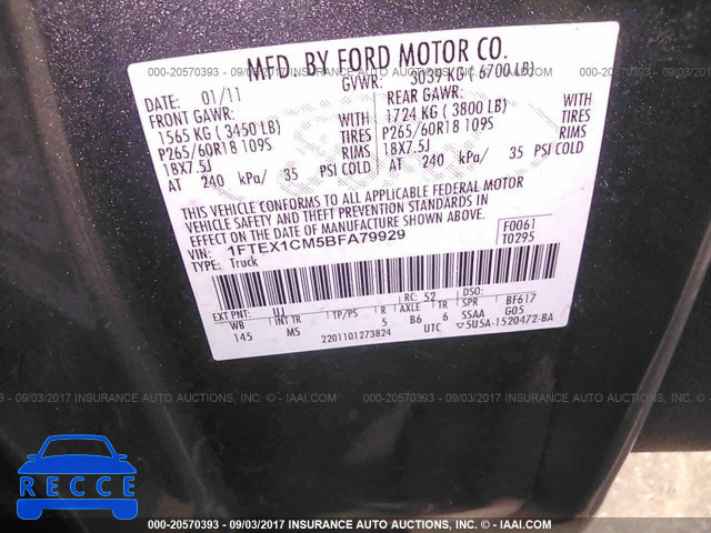2011 Ford F150 1FTEX1CM5BFA79929 Bild 8
