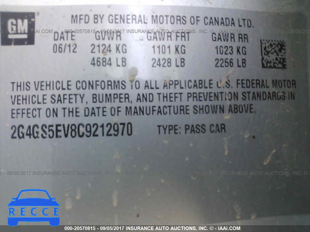 2012 Buick Regal PREMIUM 2G4GS5EV8C9212970 image 8