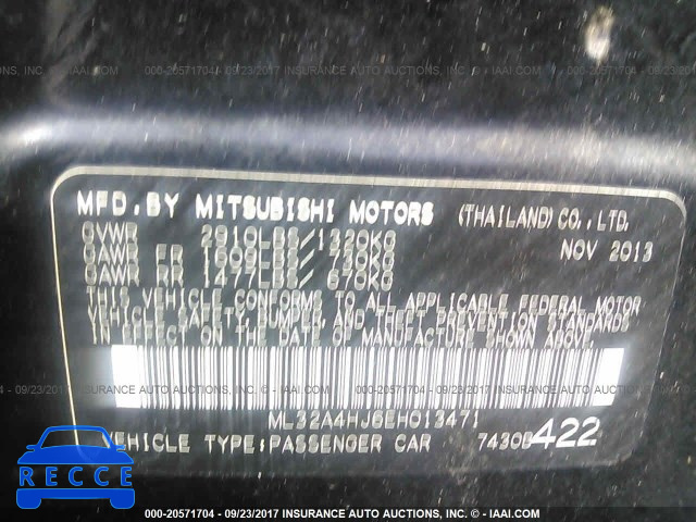 2014 Mitsubishi Mirage ML32A4HJ6EH013471 image 8