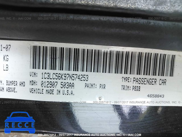 2007 Chrysler Sebring 1C3LC56K97N574253 Bild 8