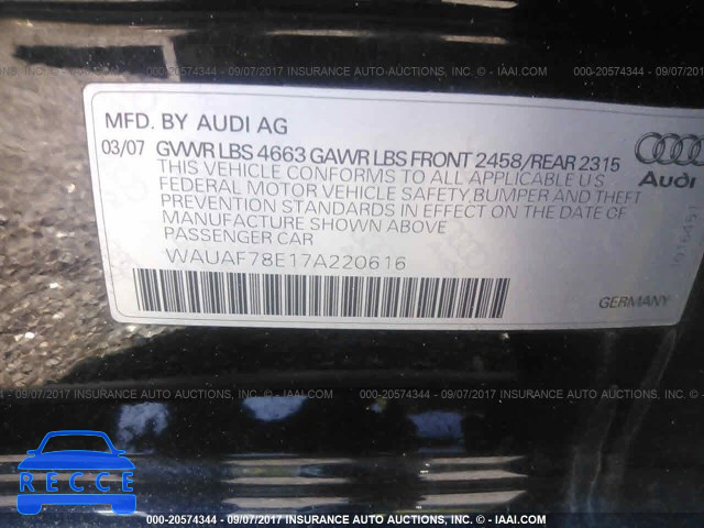 2007 Audi A4 WAUAF78E17A220616 image 8