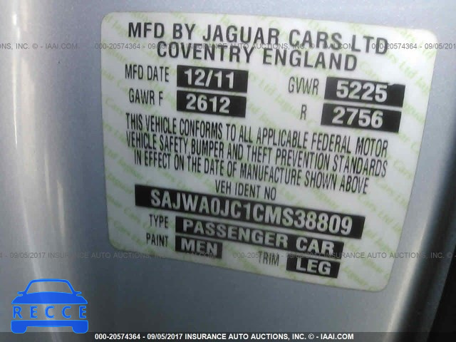 2012 Jaguar XF SAJWA0JC1CMS38809 image 8