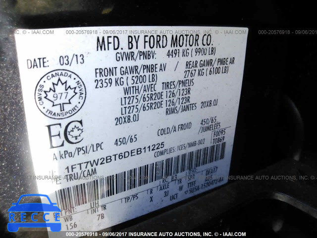 2013 Ford F250 SUPER DUTY 1FT7W2BT6DEB11225 зображення 8