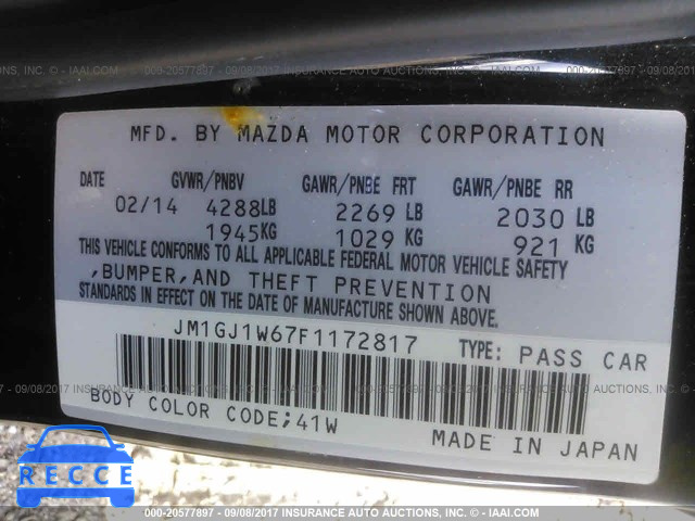 2015 Mazda 6 GRAND TOURING JM1GJ1W67F1172817 image 8