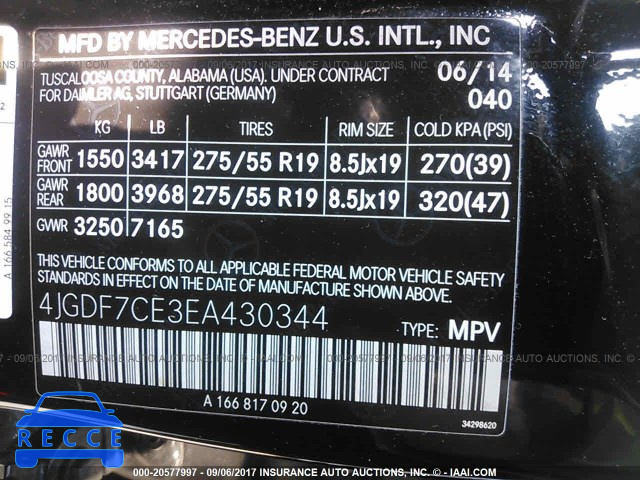 2014 Mercedes-benz GL 450 4MATIC 4JGDF7CE3EA430344 Bild 8
