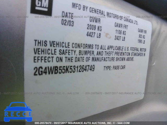 2003 Buick Regal LS 2G4WB55K531264749 Bild 8