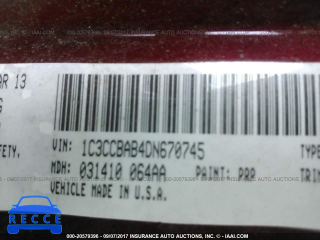 2013 CHRYSLER 200 1C3CCBAB4DN670745 зображення 8