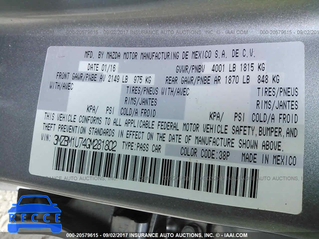 2016 Mazda 3 3MZBM1U74GM281802 image 8