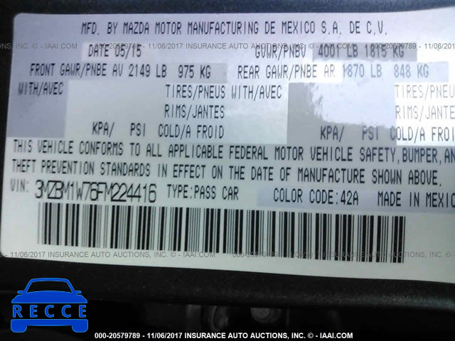 2015 Mazda 3 3MZBM1W76FM224416 image 7