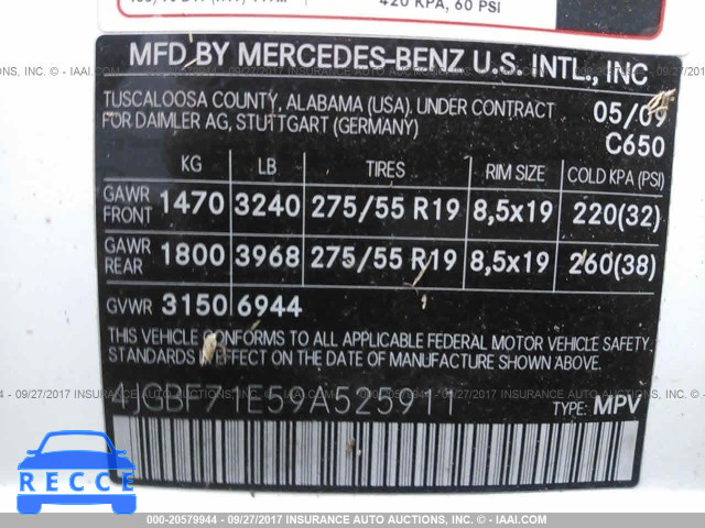 2009 Mercedes-benz GL 450 4MATIC 4JGBF71E59A525911 image 8