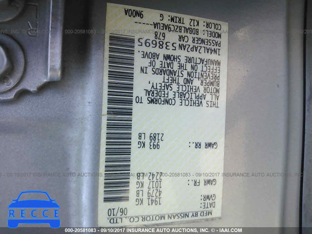 2010 Nissan Altima 1N4AL2AP2AN538695 image 8