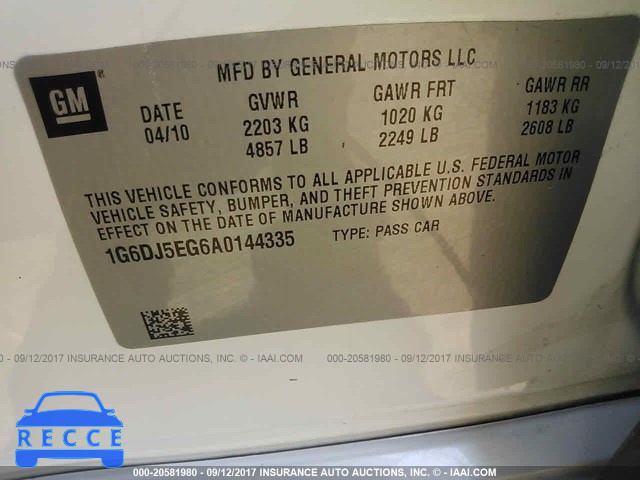 2010 Cadillac CTS PERFORMANCE COLLECTION 1G6DJ5EG6A0144335 image 8