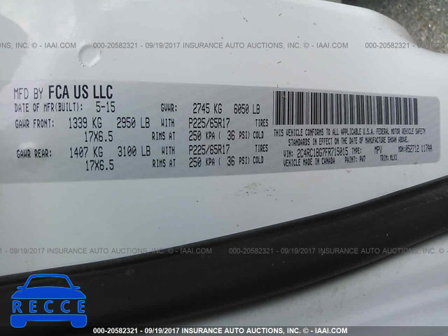 2015 Chrysler Town & Country TOURING 2C4RC1BG7FR715015 image 8