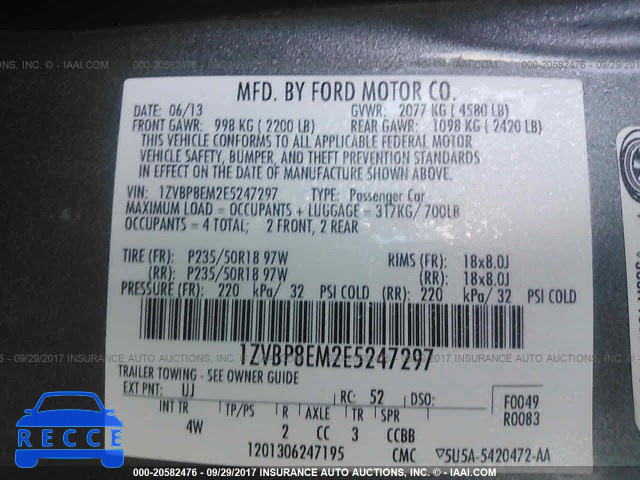 2014 Ford Mustang 1ZVBP8EM2E5247297 Bild 8