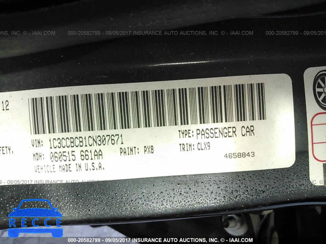 2012 Chrysler 200 1C3CCBCB1CN307671 image 8