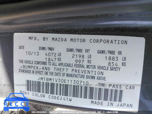 2014 Mazda 3 TOURING JM1BM1V30E1130710 зображення 8