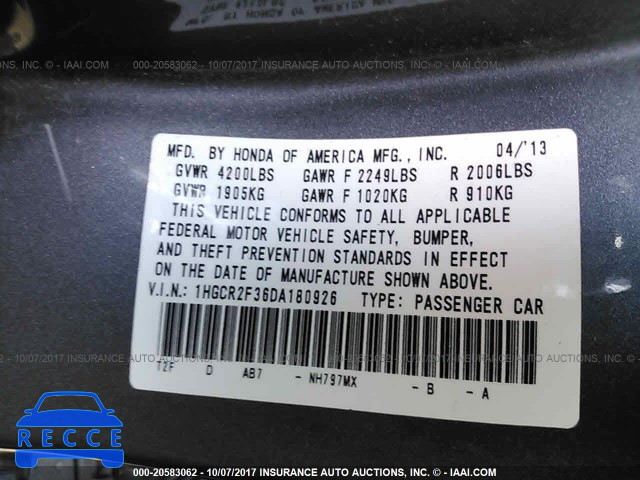 2013 Honda Accord 1HGCR2F36DA180926 image 8