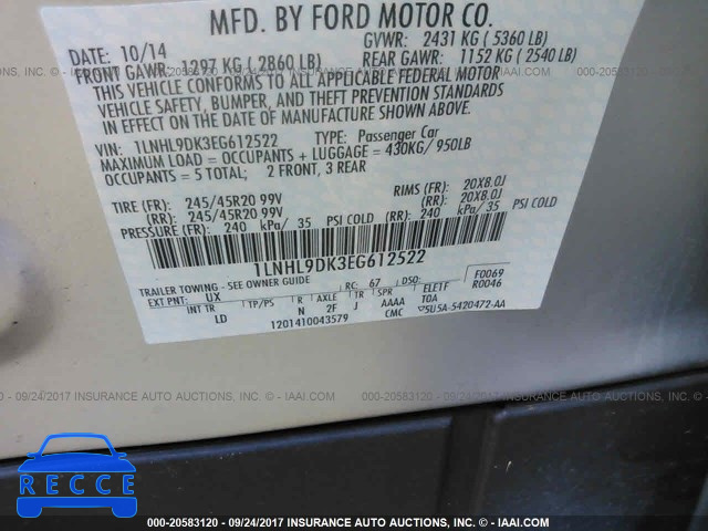 2014 Lincoln MKS 1LNHL9DK3EG612522 image 8