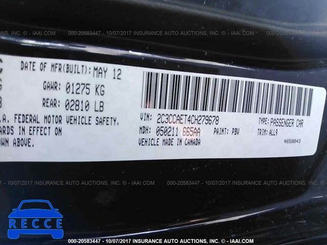 2012 Chrysler 300c 2C3CCAET4CH279678 image 8