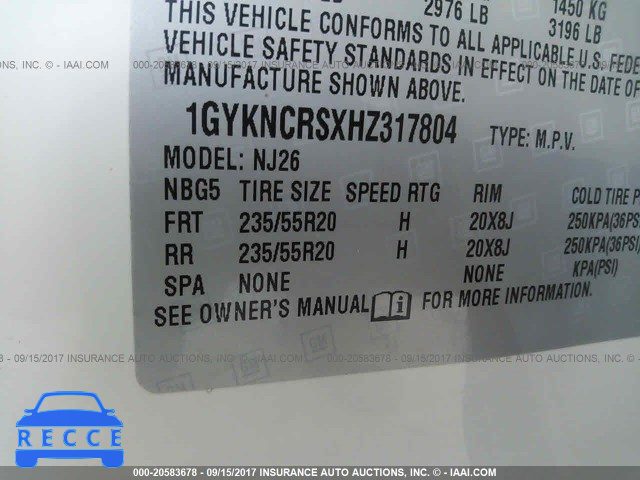 2017 Cadillac XT5 1GYKNCRSXHZ317804 image 8