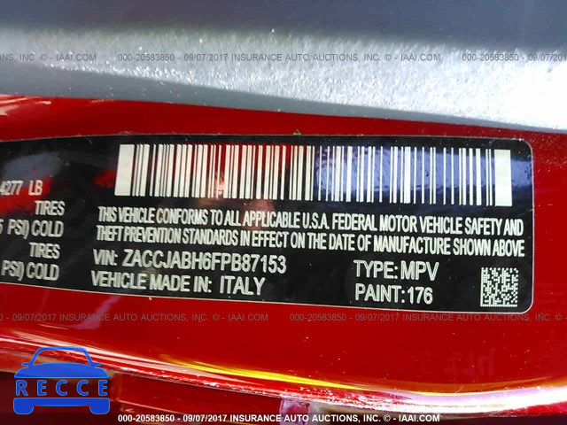 2015 Jeep Renegade LATITUDE ZACCJABH6FPB87153 image 8