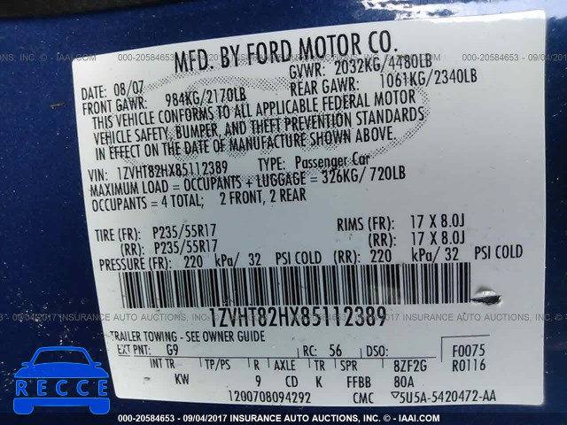 2008 Ford Mustang GT 1ZVHT82HX85112389 зображення 8