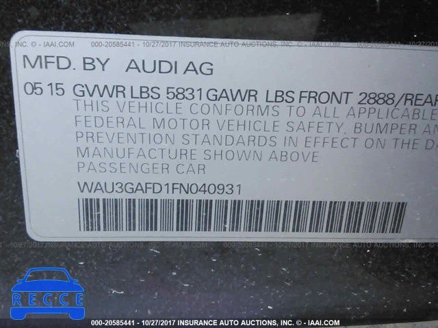 2015 Audi A8 WAU3GAFD1FN040931 зображення 8