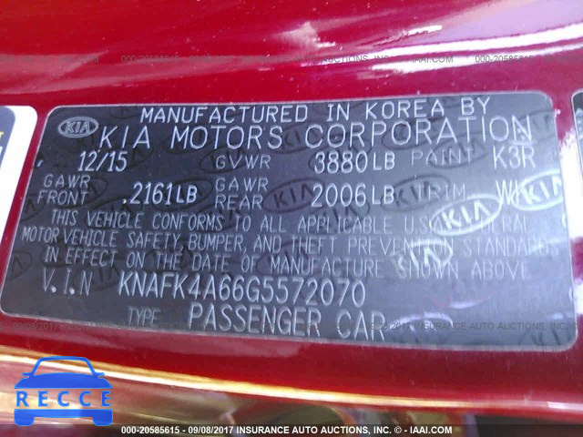 2016 KIA Forte KNAFK4A66G5572070 image 8