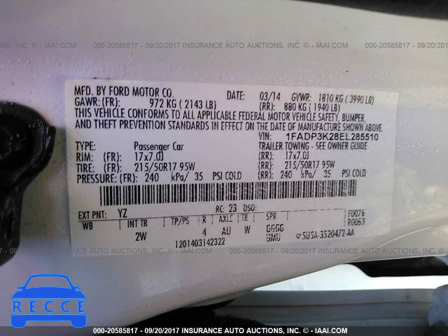 2014 Ford Focus 1FADP3K28EL285510 image 8