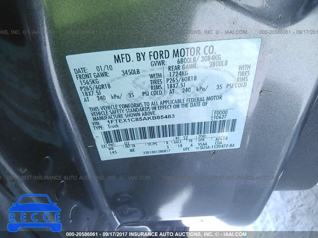 2010 Ford F150 1FTEX1C85AKB85483 image 8