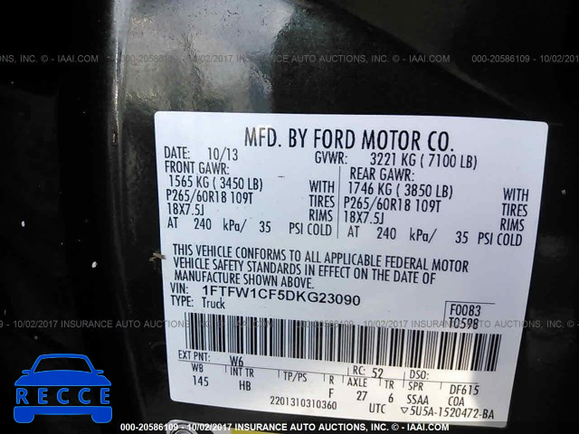 2013 Ford F150 1FTFW1CF5DKG23090 image 8