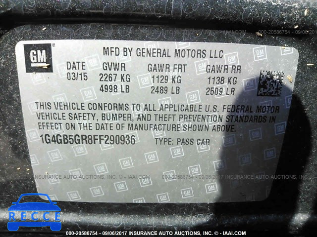 2015 Buick Lacrosse 1G4GB5GR8FF290936 image 8