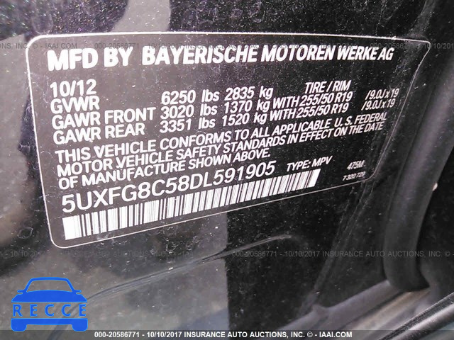 2013 BMW X6 XDRIVE50I 5UXFG8C58DL591905 image 8