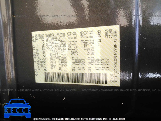2015 Nissan Murano 5N1AZ2MG6FN226726 image 8