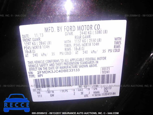 2013 Ford Edge 2FMDK3JC4DBE33133 image 8