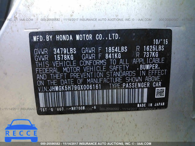 2016 Honda FIT EX/EXL JHMGK5H79GX006161 image 8