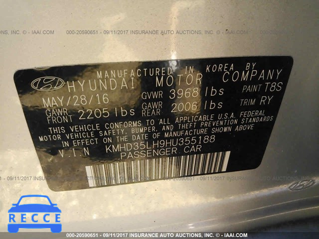 2017 Hyundai Elantra Gt KMHD35LH9HU355188 image 8