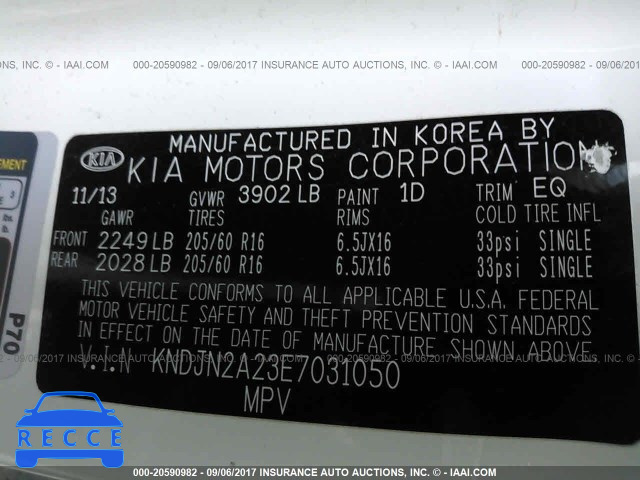 2014 KIA Soul KNDJN2A23E7031050 image 8