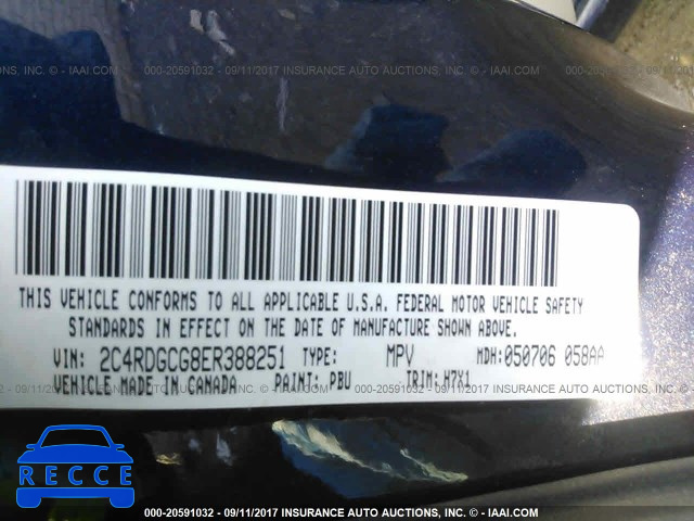 2014 DODGE GRAND CARAVAN SXT 2C4RDGCG8ER388251 image 8