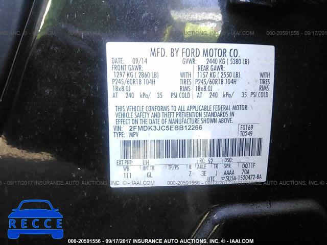 2014 Ford Edge SEL 2FMDK3JC5EBB12266 зображення 8