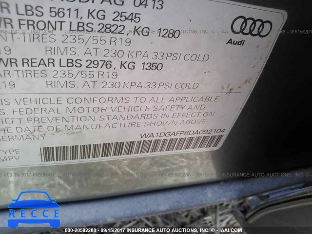2013 Audi Q5 WA1DGAFP6DA092104 зображення 8