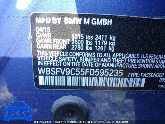 2015 BMW M5 WBSFV9C55FD595235 зображення 8