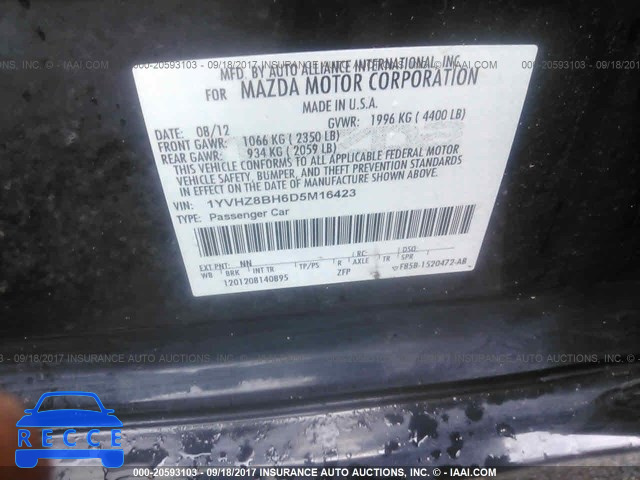 2013 Mazda 6 SPORT 1YVHZ8BH6D5M16423 image 8