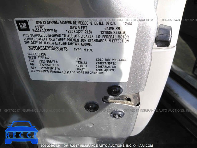 2005 Buick Rendezvous CX/CXL 3G5DA03E35S539578 image 8